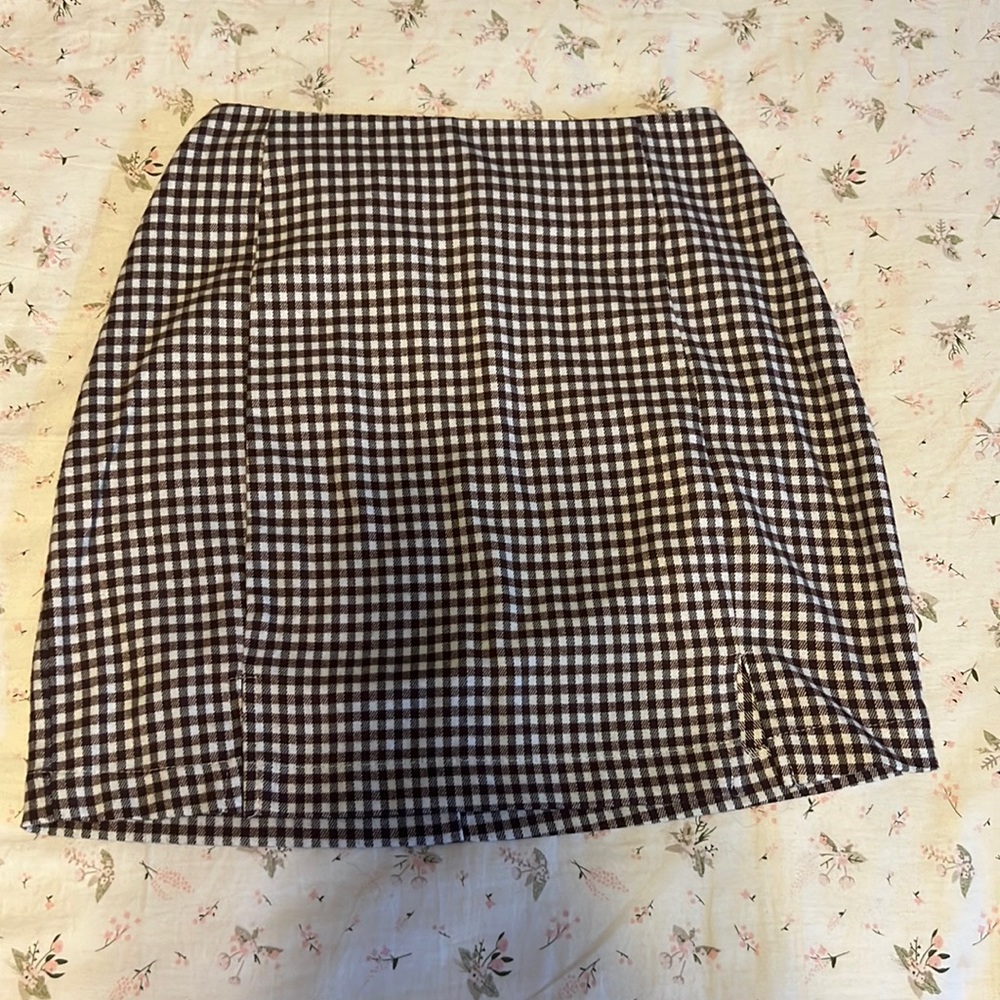 Brown Plaid Skirt